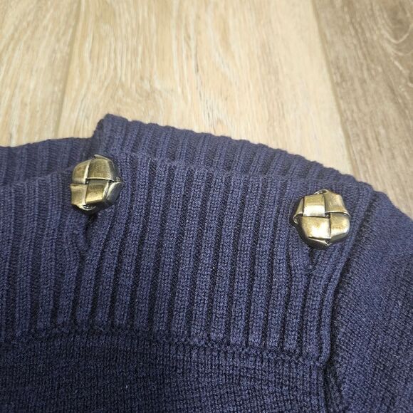 Tara Jarmon Blue and White Crew Neck Sweater - Picture 7 of 10